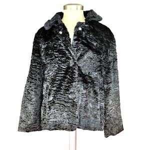 GAP Black Faux Fur Jacket/Coat girl's‎ size XS